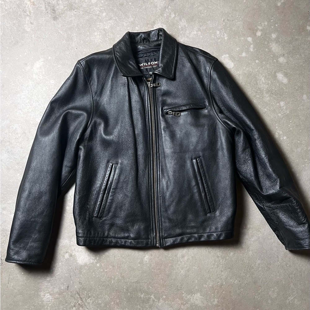 Wilson Black Leather Jacket for Men